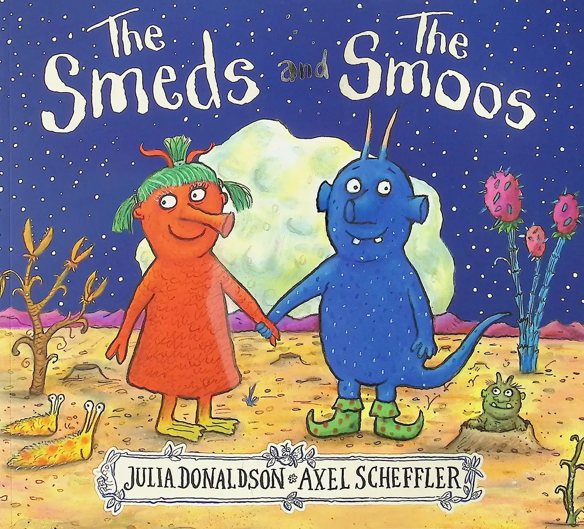 The red Smeds and blue Smoos never mix — until love brings two worlds together. A rhyming space adventure about friendship, love, and acceptance.