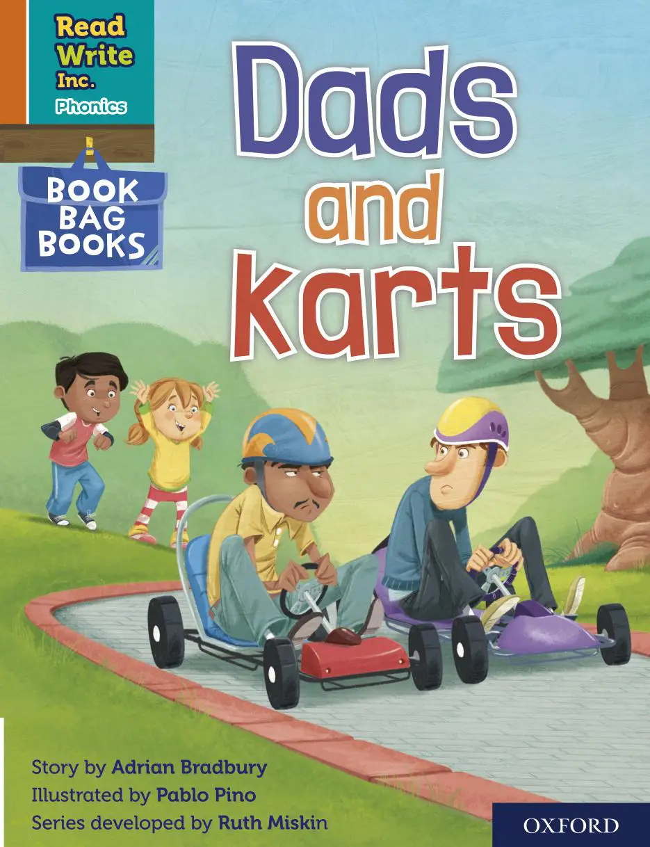 Get ready to race! A fun, action-packed phonics reader about family and go-karts that uses simple vocabulary and repetition to aid fluency.